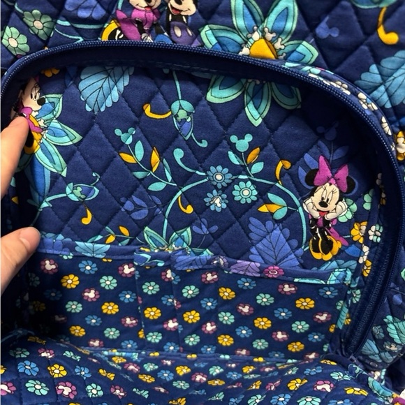 Vera Bradley Blue Dreaming of Mickey Campus Cotton Backpack Travel or school - Picture 3 of 12